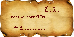 Bertha Koppány névjegykártya